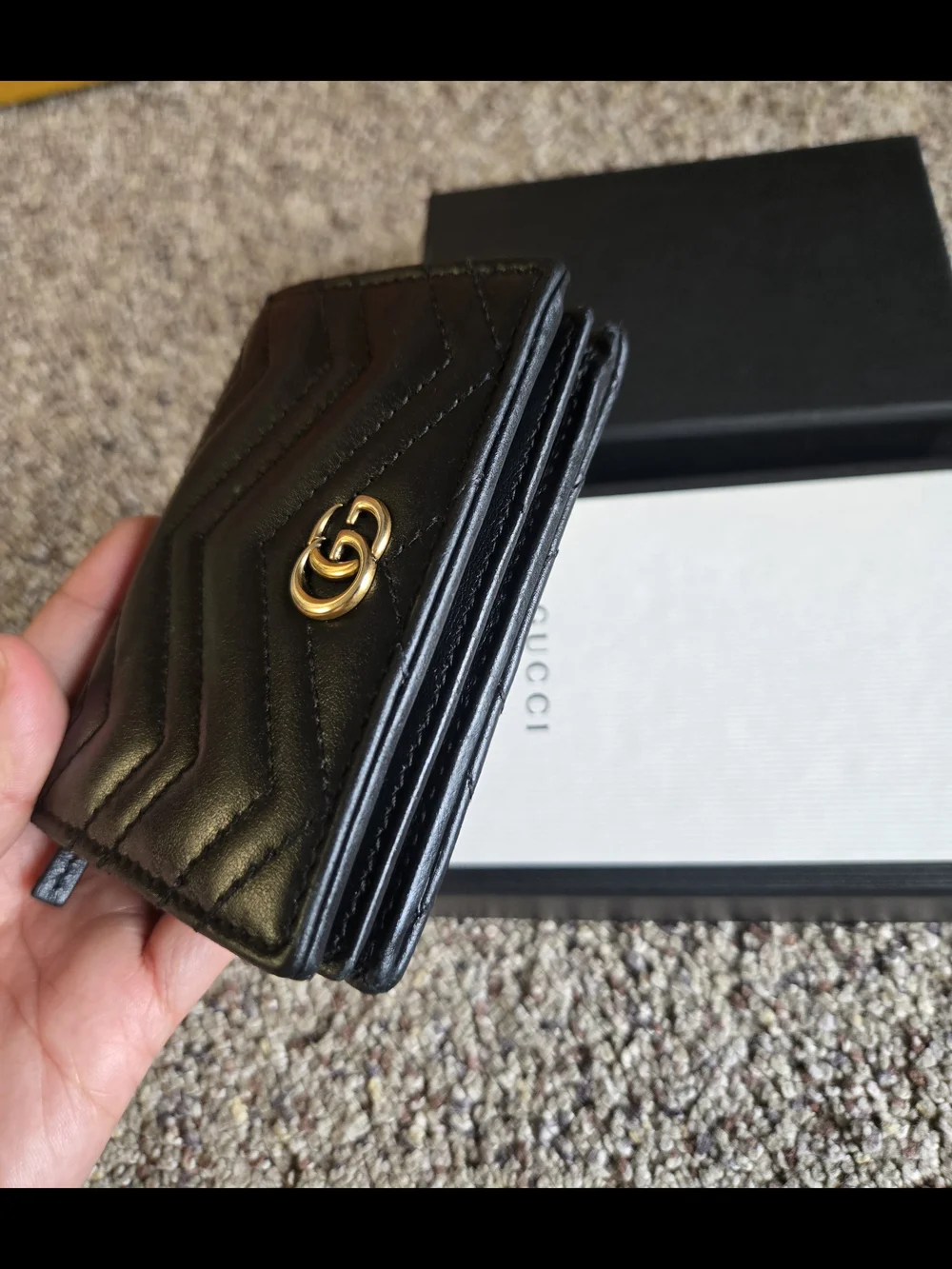 Gucci Black Quilted Leather Wallet - GG Marmont - Picture 8 of 16